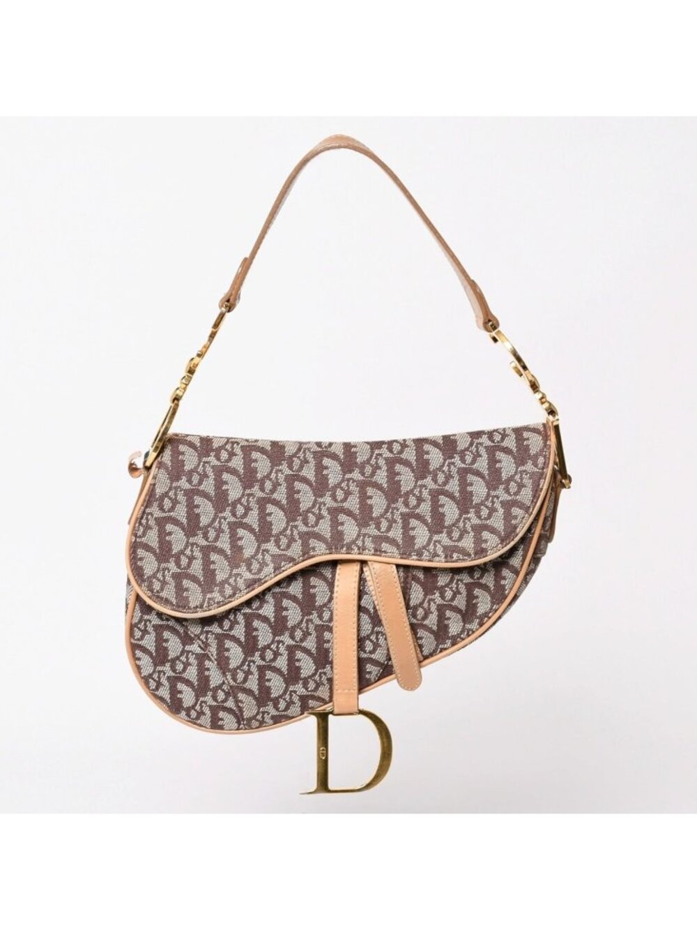 Dior Saddle Bag Oblique Trotter Brown